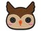 Charming Kawaii Chibi Owl Face Blushing Cheeks Great Horned Multi-Color Embroidered Iron-On or Hook & Loop Patch Applique